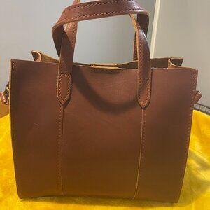 Portland Leather Lola Crossbody Tote, Chesnut Brown